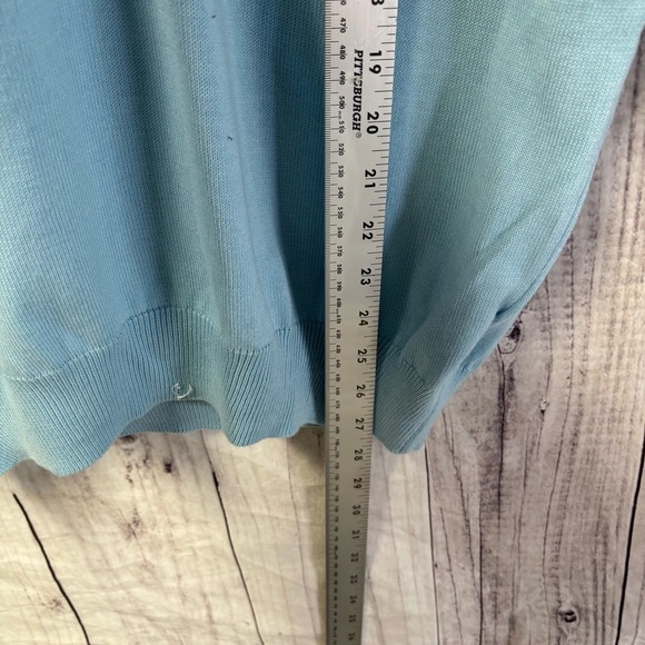 Lacoste Sweater Vest Mens 6 L Blue V-Neck Crocodile Logo Golf Preppy Academia - Picture 6 of 7